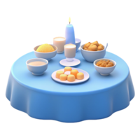 Table Setting with Dessert and Drinks png