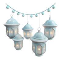 Luminous Lanterns Hanging on a Festive String png