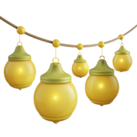 String of Yellow Lanterns with Warm Glow png