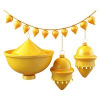 Golden Ornaments with Hanging Tassels png