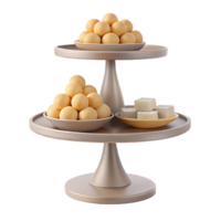 Two Tier Serving Stand with Round Plates png