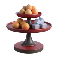 Two Tier Serving Tray with Round and Square Objects png