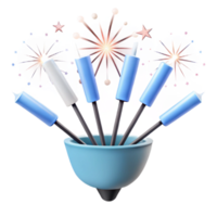 Fireworks in a Bowl with Sparkles and Stars png