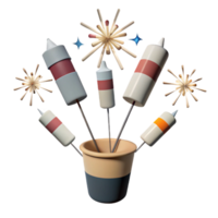 Feuerwerk im ein Topf festlich 3d machen png