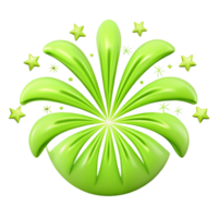 Green Fireworks Celebration Graphic Design Element png