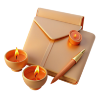 Candles, Pen, and Notebook A Cozy Writing Setup png
