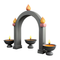 Archway with Candles and Flames png