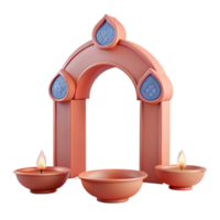 3D Render of Archway with Candles png