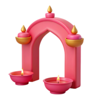 Pink Archway with Candles and Gold Accents png