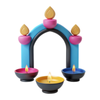3D Render of Festive Arch with Candles png