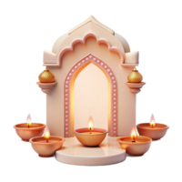 Ornate Archway with Glowing Candles png