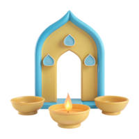 3D Render of a Decorative Arch with Candles png