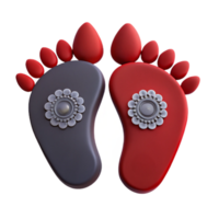 3D Render of Two Footprints with Decorative Elements png