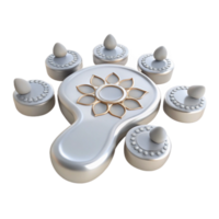 Silver and Gold Decorative Ornament with Flower Design png