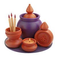 Ceramic Ritual Set with Candles and Incense png