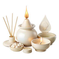 Ceramic Candle and Diffuser Set with Decorative Elements png
