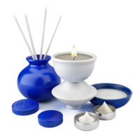 Scented Candles, Tealight Candles, and Reed Diffusers in a Relaxing Setting png