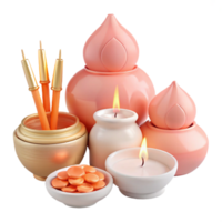 Still Life with Candles, Incense, and Decorative Objects png