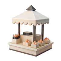 3D Render of a Market Stall with Various Goods png