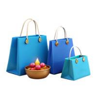 azul compras bolsas com vela e tigela png