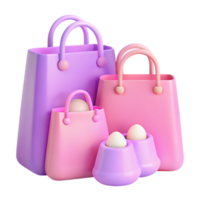 três Rosa e roxa compras bolsas com dois branco ovos png