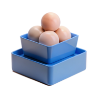 Blue Square Storage Container with Eggs png