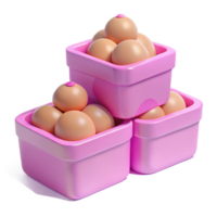 Pink Square Boxes with Round Objects png