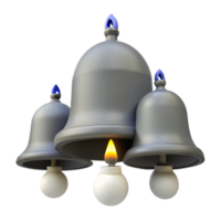 Three Bells and a Candle - 3D Rendering png