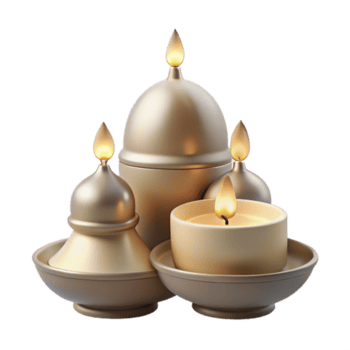 dorado velas en un fila png