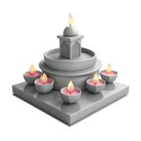 Candles and a Small Structure with a Dome on Top png