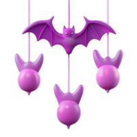 Purple Bat and Round Objects Hanging Decorations png