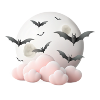 Halloween Night Sky with Bats and Clouds png
