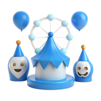 3D Render of a Colorful Carnival Setting png