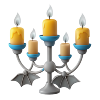 Five-Arm Candelabra with Lit Candles png