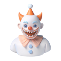 3D Render of a Smiling Clown with Horns png