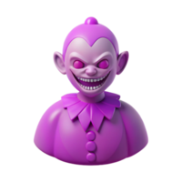 Creepy 3D Render of a Clown with a Sinister Smile png