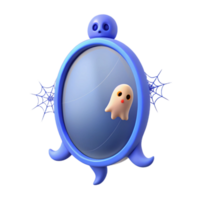 Spooky Mirror with Ghost and Spider Web png