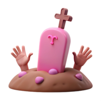 3D Render of a Popsicle in a Grave png