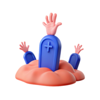 3D Illustration of Hands Reaching Out From a Grave png