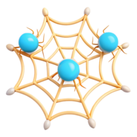 3D Render of Spiders in Web png
