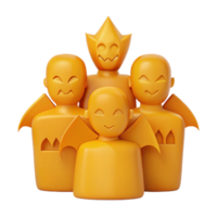 Group of 3D Cartoon Characters with Different Expressions png