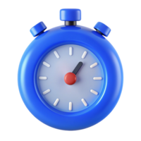 Blue Stopwatch with White Numbers and Red Button png