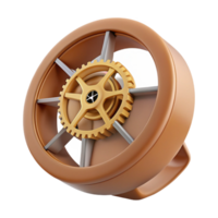 3D Render of a Gear-Driven Rotating Object png