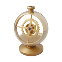 Golden Gear Rotating on a Base png