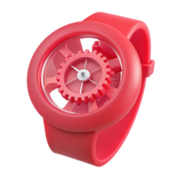 Unique Gear-Driven Watch Design with Transparent Dial png