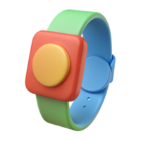 Colorful 3D Rendered Smartwatch with Square Face and Round Button png