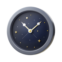 Navy Blue Clock with Gold Stars and Hands png