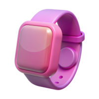 Pink Smartwatch with Square Face and Gradient Screen png