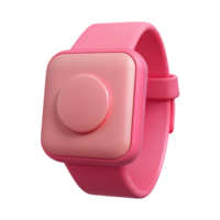 Pink Square Button Smartwatch 3D Render png