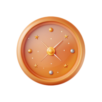 3D Clock with Stars and Planets png